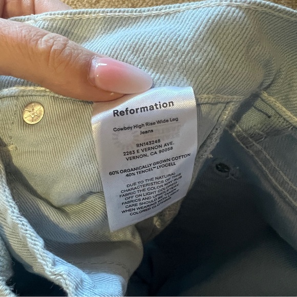 Reformation Cowboy High Rise Jeans -Powder Light Blue - Size 28 - Picture 9 of 10